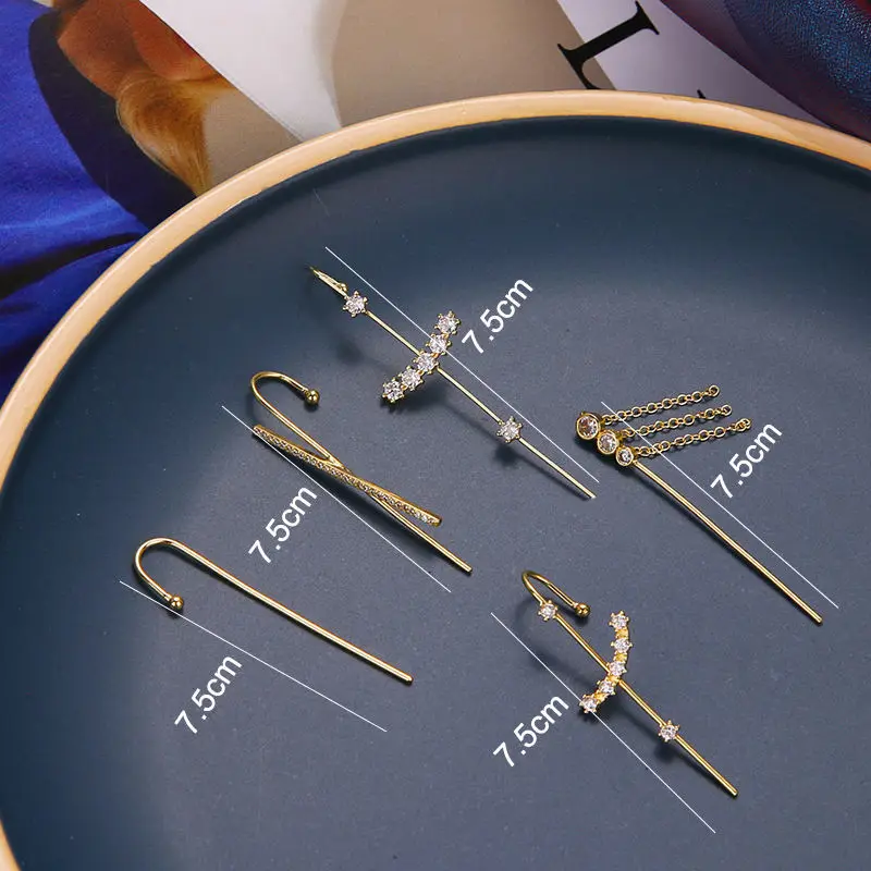 KSRA Boho золотые серьги-гвоздики для женщин циркониевые свадебные жемчужные