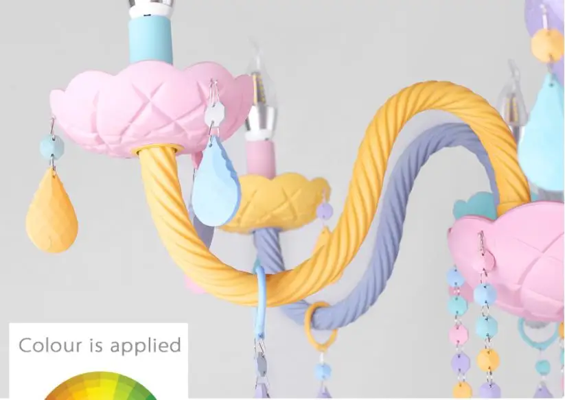 Красочная хрустальная люстра Macaron цвет Droplight детская спальня лампа креативная фантазия светильник витраж блеск