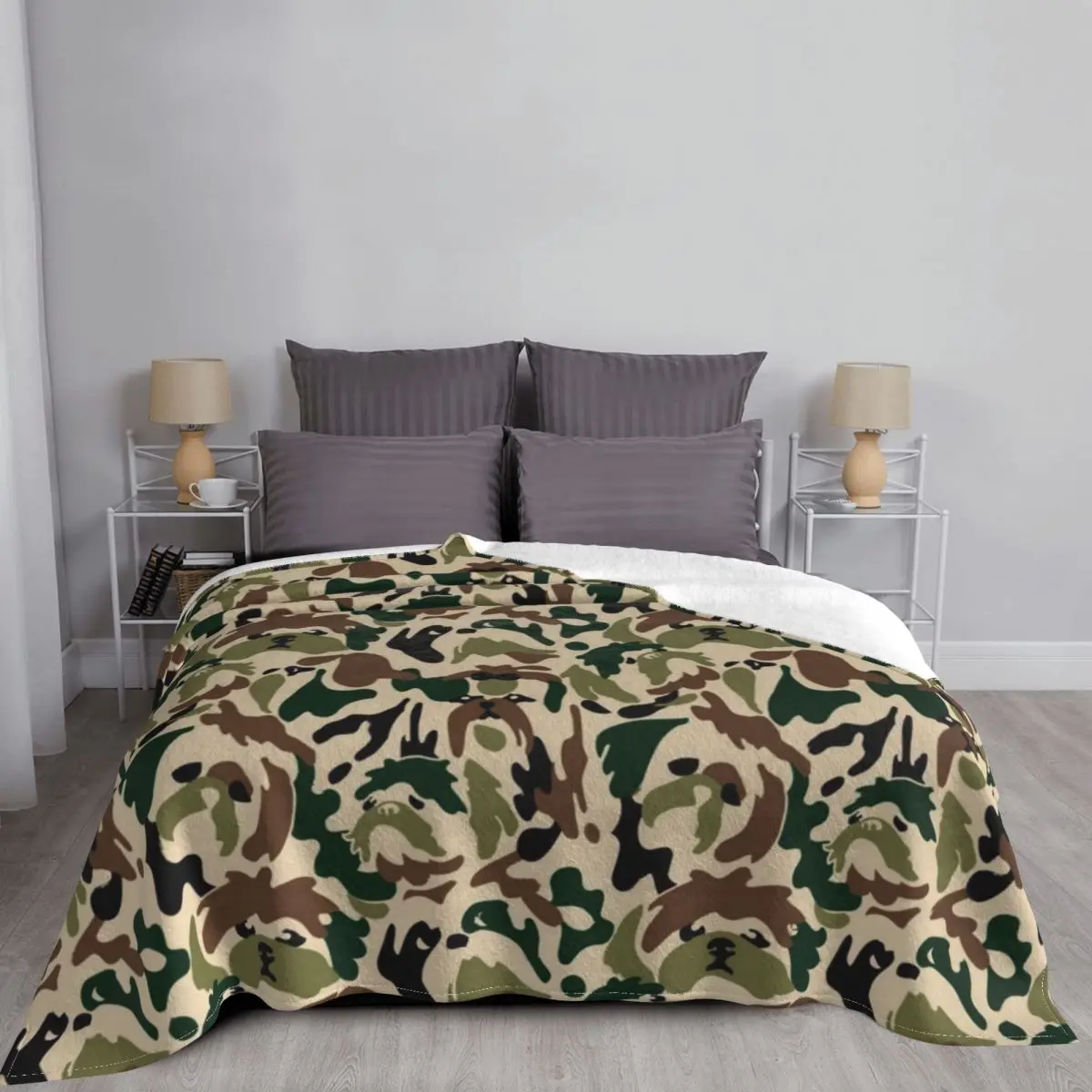 Тцу камуфляж одеяло из бархата с рисунком модная пропускающая воздух легкая