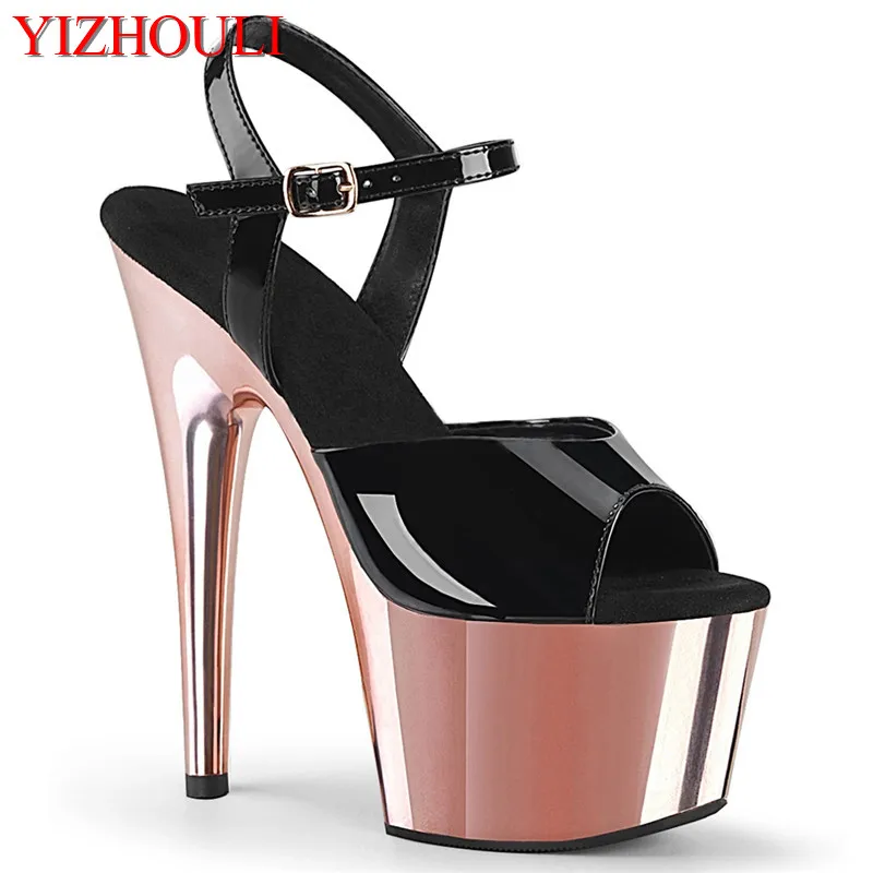 Summer platform sandals, 17cm electroplated stilettos for model nightclubs, and pole dancing shoes