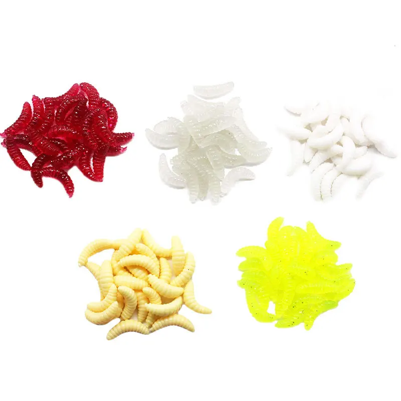 АКЦИЯ 100 шт. 2 см/0 3 г личинка бионическая мягкая рыболовная приманка