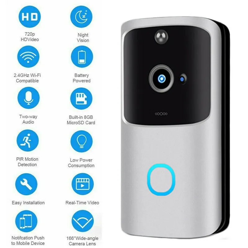 PYMH Wi-Fi беспроводной видеодомофон двусторонний разговор Смарт дверной звонок камеры безопасности