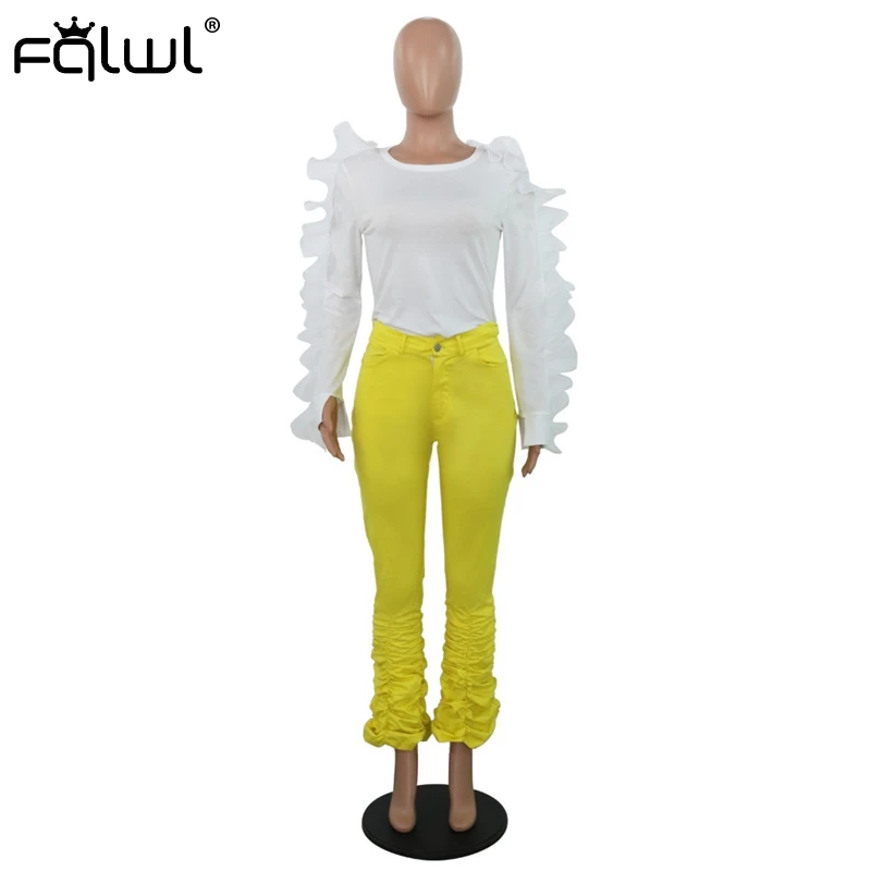 Женский комплект из двух предметов FQLWL Клубная одежда джинсовые куртки с длинным