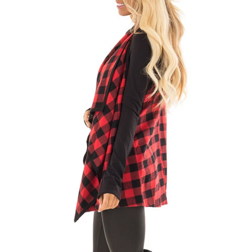 2019 осенне зимнее женское короткое пальто клетчатый жилет без рукавов мягкий