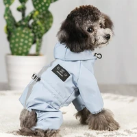 pet dog raincoat reflective hooded clothes waterproof jumpsiut jacket fashion outdoor breathable clothes for small medium dogs