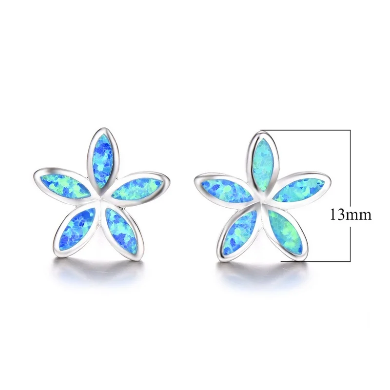 

Popular exquisite pentagonal opal women earrings wedding party fashion Valentine's day gift jewelry wholesale