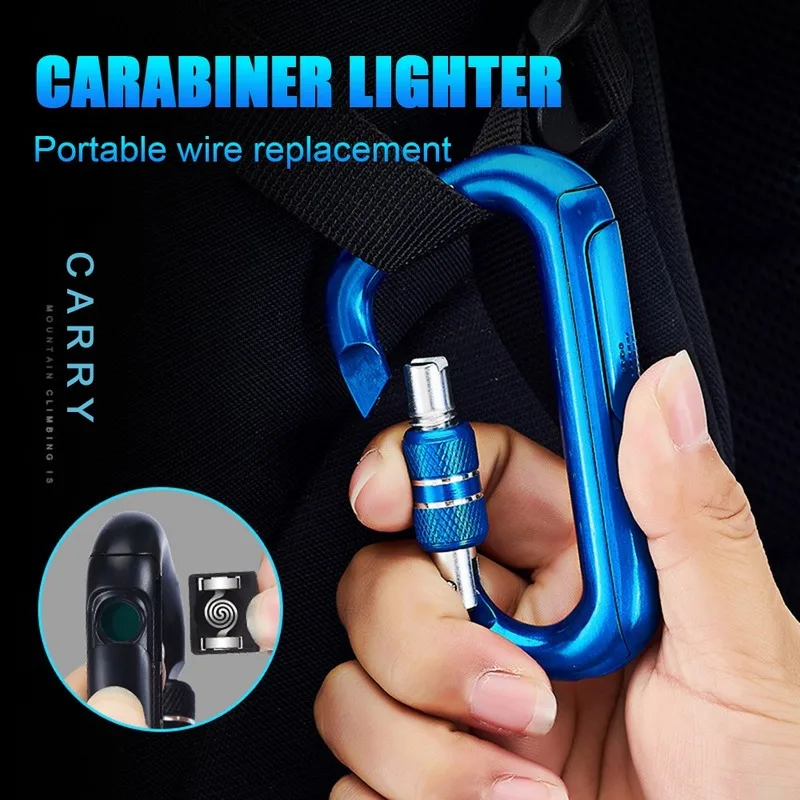 Новая креативная альпинистская Пряжка USB Зажигалка Ветрозащитная зажигалки для