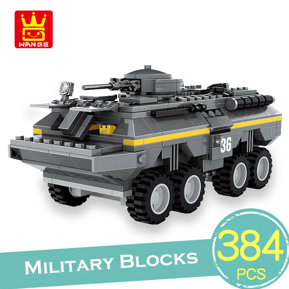 

wange 360PCS Building Blocks Military Tank Truck Blocks Educational Brick Truck Vehicle Toys Children birthday Gift 3660 3661