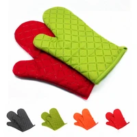 1pcs cotton silicone microwave gloves bbq gloves oven baking hot pot mitts heat resistant kitchen baking cooking tool