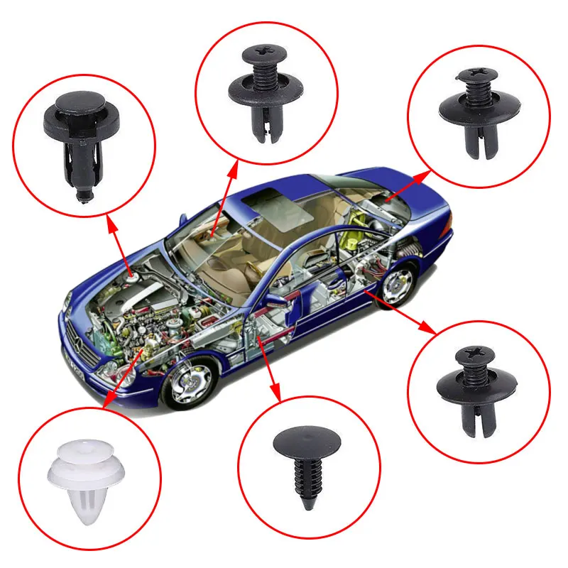 100 шт. автомобильные зажимы аксессуары зажим для крепления пластмассовая