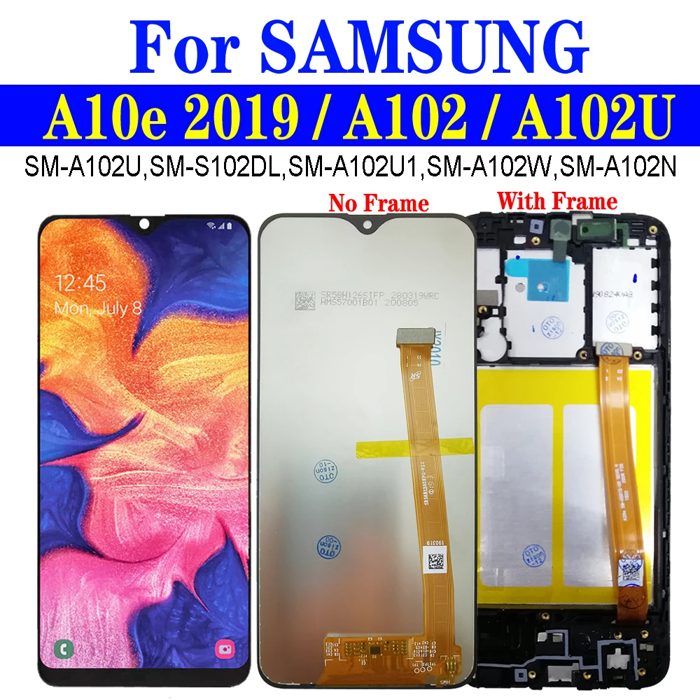 ЖК-дисплей A10E с рамкой для Samsung Galaxy A10e 2019 A102, дисплей SM-A102U/DS A102W A102N, сенсорный экран с цифровым преобразователем в сборе 5,83 дюйма