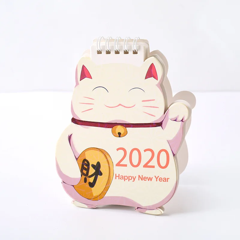 1 шт. Kawaii Единорог календарь кошка лазер мини настольный календарь с заметками ежедневник календарный план день рождения канцелярские принадлежности