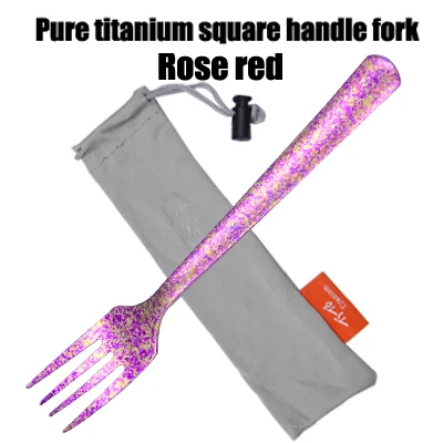 roseredfork TiTo titanium Spork Longhandle наружная дорожная Титановая Ложка Вилка Portabale плоская посуда кемпинговая вилка ложка для спорта, туризма FB - Цвет: roseredfork