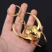 popular movies helmet keychain jewelry creativity accessories pendant golden man car key for men gift hat car key pendant
