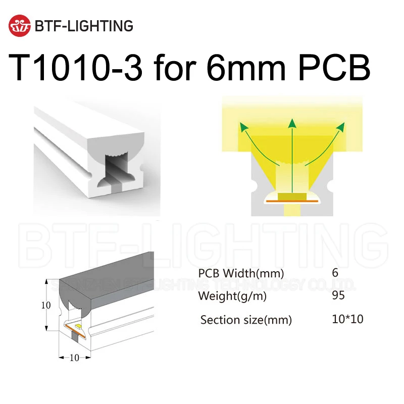 T1010-3 for 6mm PCB WS2812B светодиодный неоновый веревочный светильник IP67 из мягкого силикагеля 5 метров WS2811 гибкий ленточный светильник водонепроницаемая лампа для украшения дома - Испускаемый цвет: T1010-3 for 6mm PCB