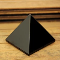 40mm healing black agate gemstone pyramid shape yoga meditation colorful yoga pray classic lucky chic meditation