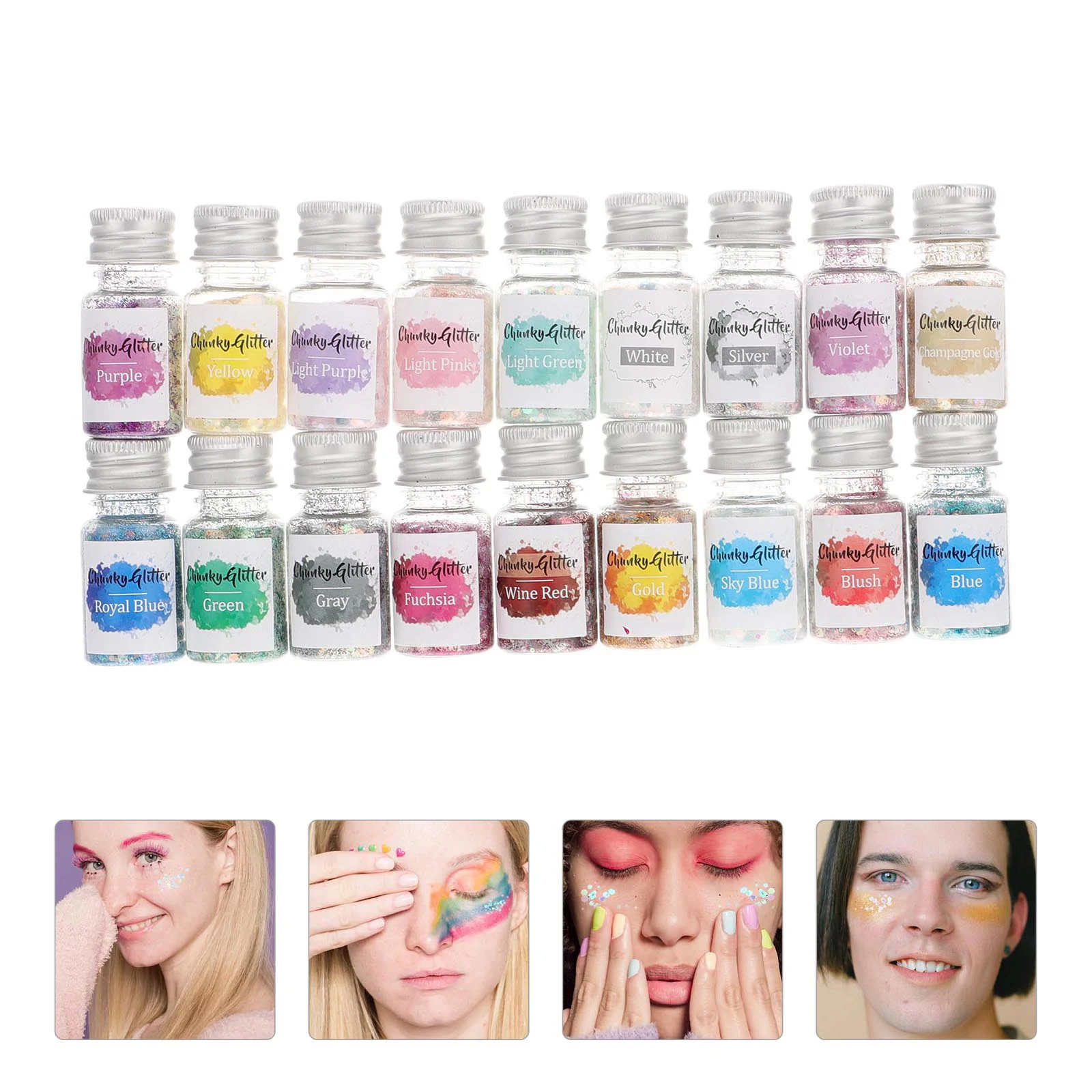 

18 шт., декоративные блестки для дизайна ногтей