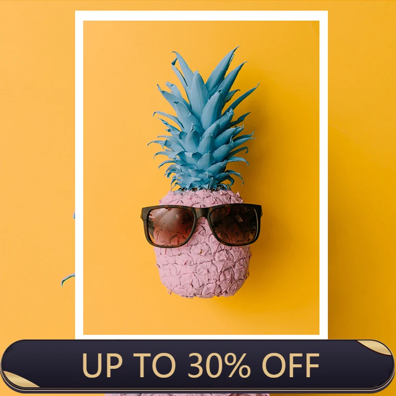 

Nordic Fashion Creative Abstract Cute Glasses Pineapple Canvas Painting Art Print Poster Picture Wall Paintings Home Decoration