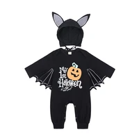 2021 halloween costume for children newborn infant baby boys girls bat cosplay pumpkin kids romper hat set