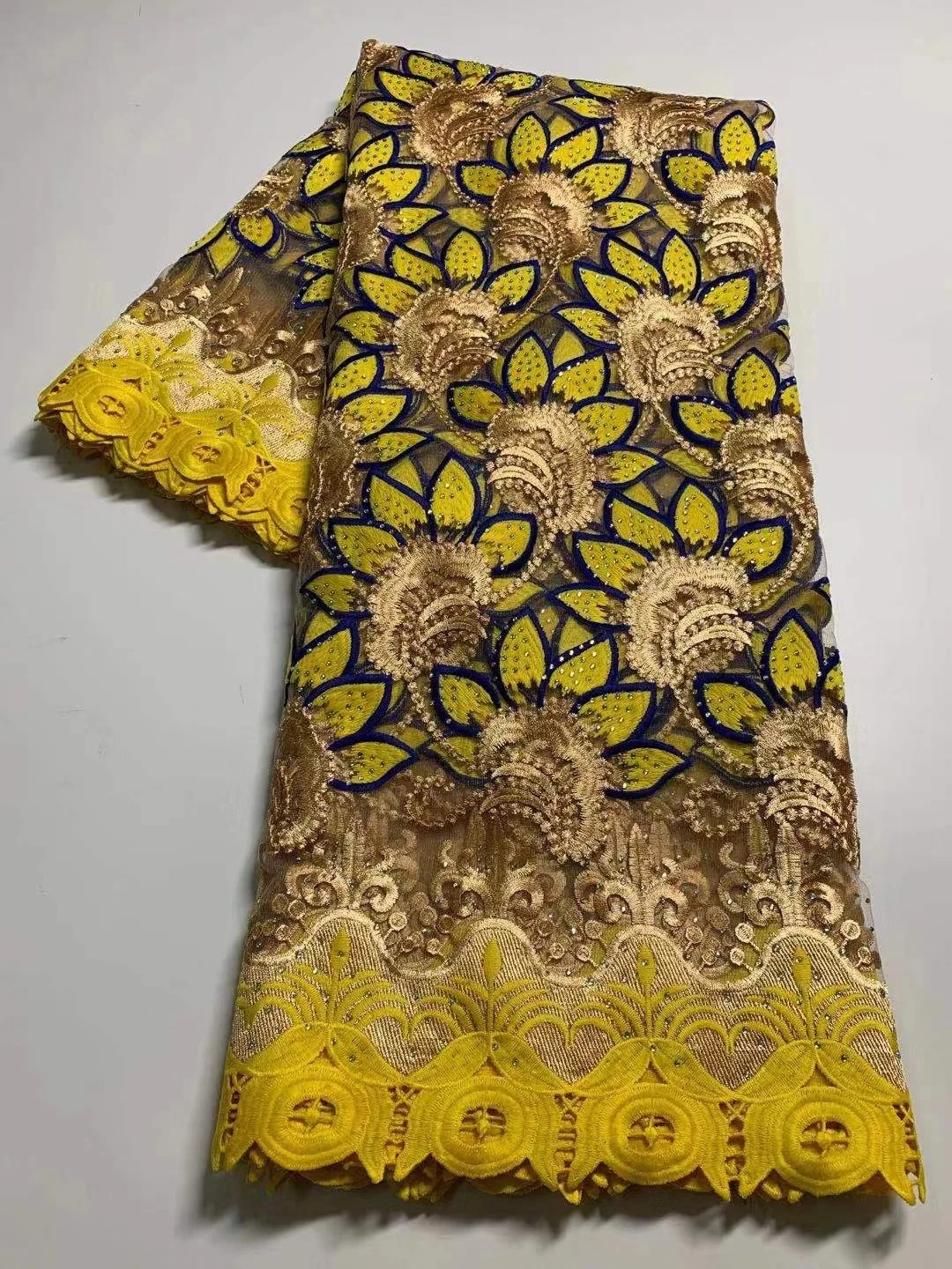 

XIUYSAI Red Color Latest Nigerian Laces Fabrics High Quality Tulle African Guipure Laces Fabric Wedding African Cord Lace Fabric