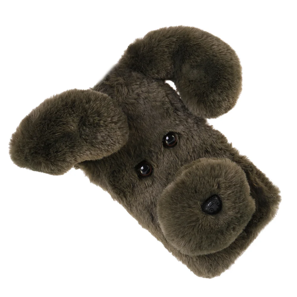 Мягкий плюшевый чехол для телефона с рисунком собаки милый Модный зимний теплый