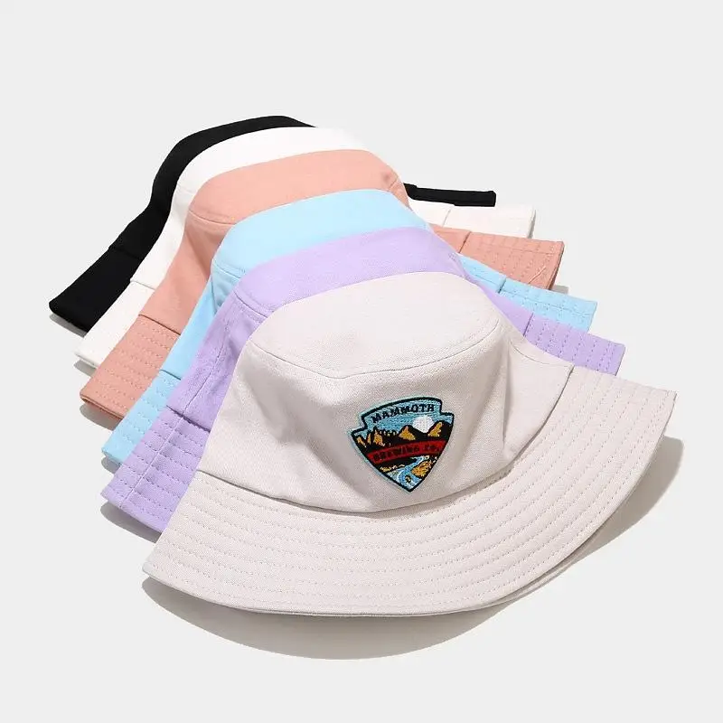 

2021 new style Creative pattern embroidery Bucket Hat Fisherman Hat outdoor travel hat Sun Cap Hats for Men and Women129