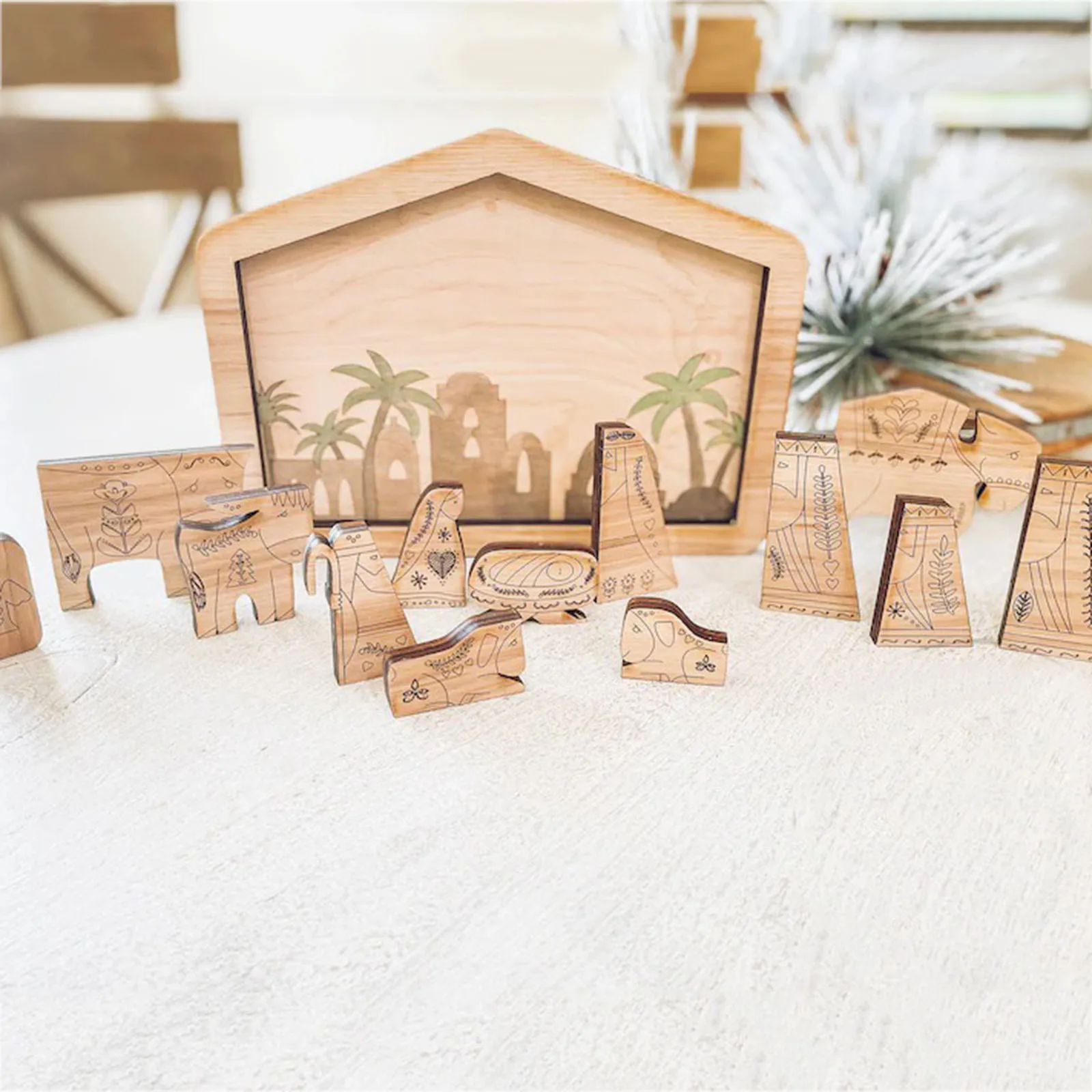 Деревянные головоломки с изображением Иисуса на Рождество Набор пазлов дерева