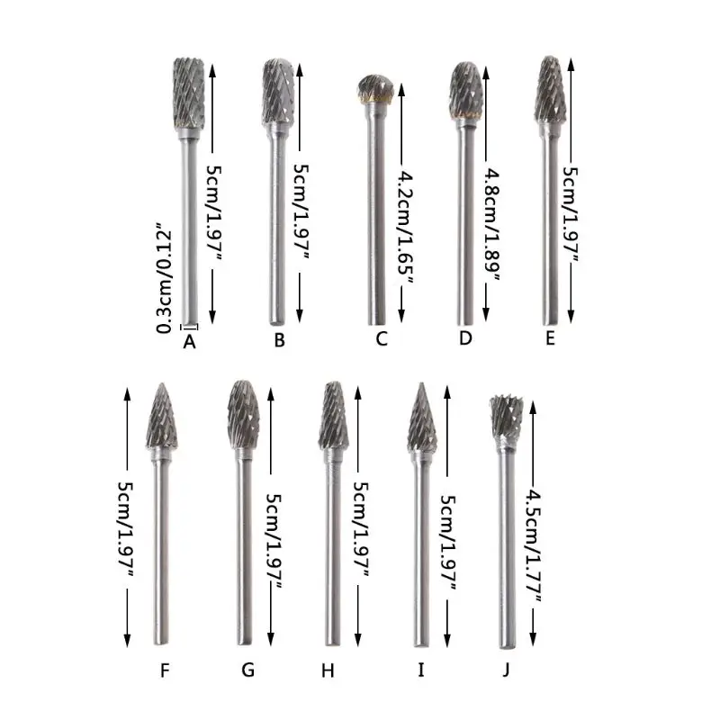

1/8" Shank Tungsten Steel Carbide Burr Cutter Rotary Tool Engraving Polishing