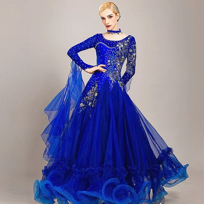 Платье для бальных танцев женское платье стандартное вальса с бахромой костюмы