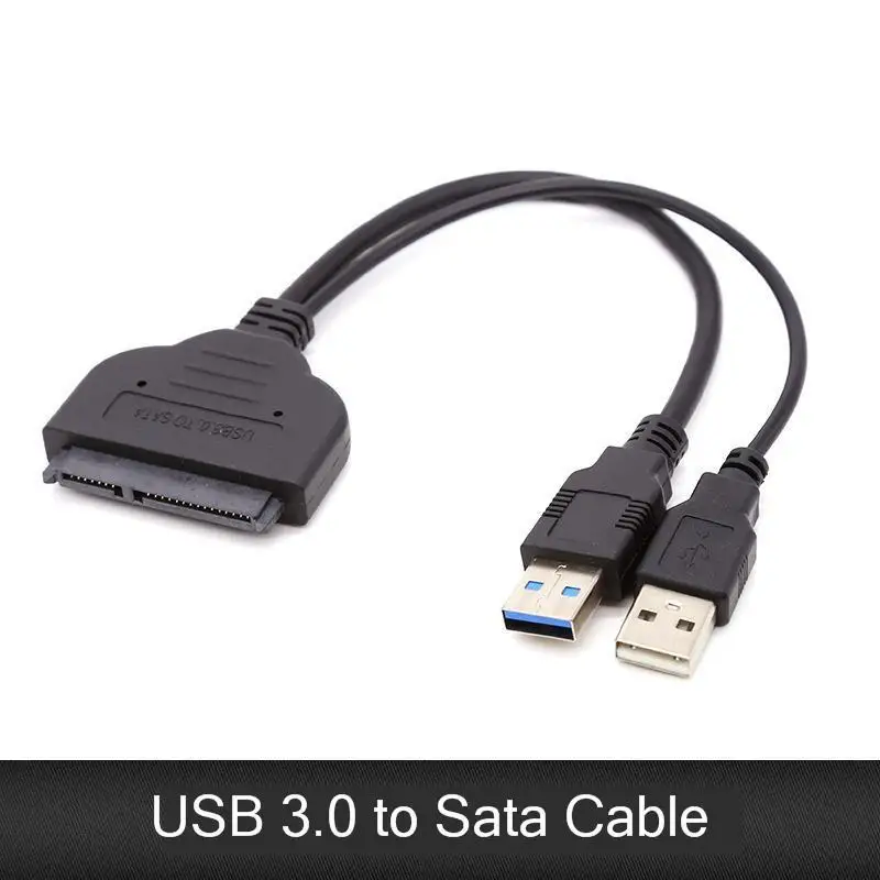 Двойной USB 3 0 SATA кабель 22 Pin Sata к адаптер до 5 Гбит/с Поддержка 2 дюйма внешний SSD HDD