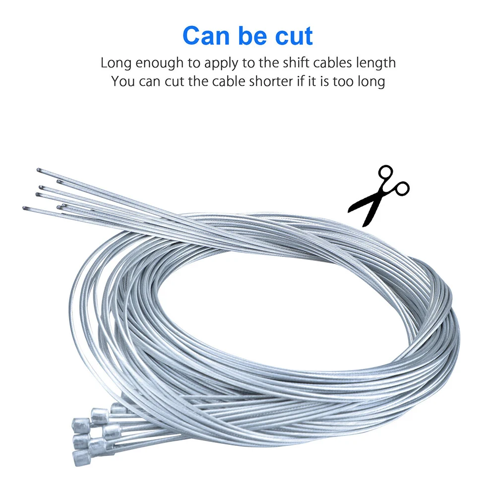 5 10 Pcs 2.1m Bicycle Shift Cables Shifter Derailleur Gear Steel Rear Inner Cable Wire Mountain Road City Bikes cycling parts