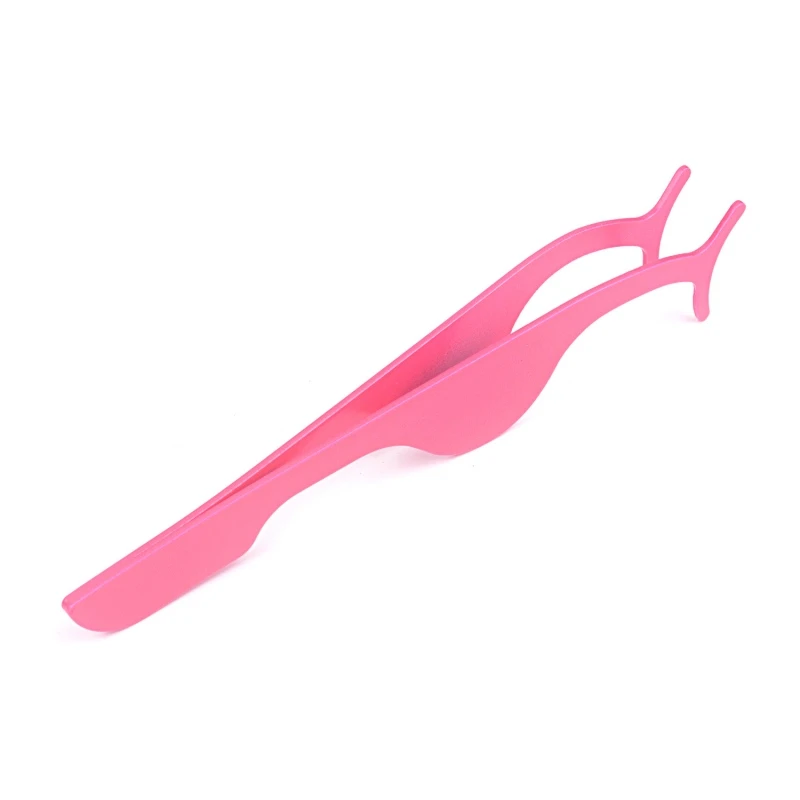 Pink 1 шт. Пинцет для накладных ресниц Красота Макияж инструменты из нержавеющей стали вспомогательные Поддельные ресницы щипцы для завивки и наращивания ресниц Клип Аппликатор аксессуары - Цвет: Pink