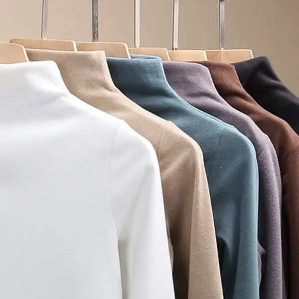 Женские футболки большого размера Женская осенне-зимняя Водолазка с длинным