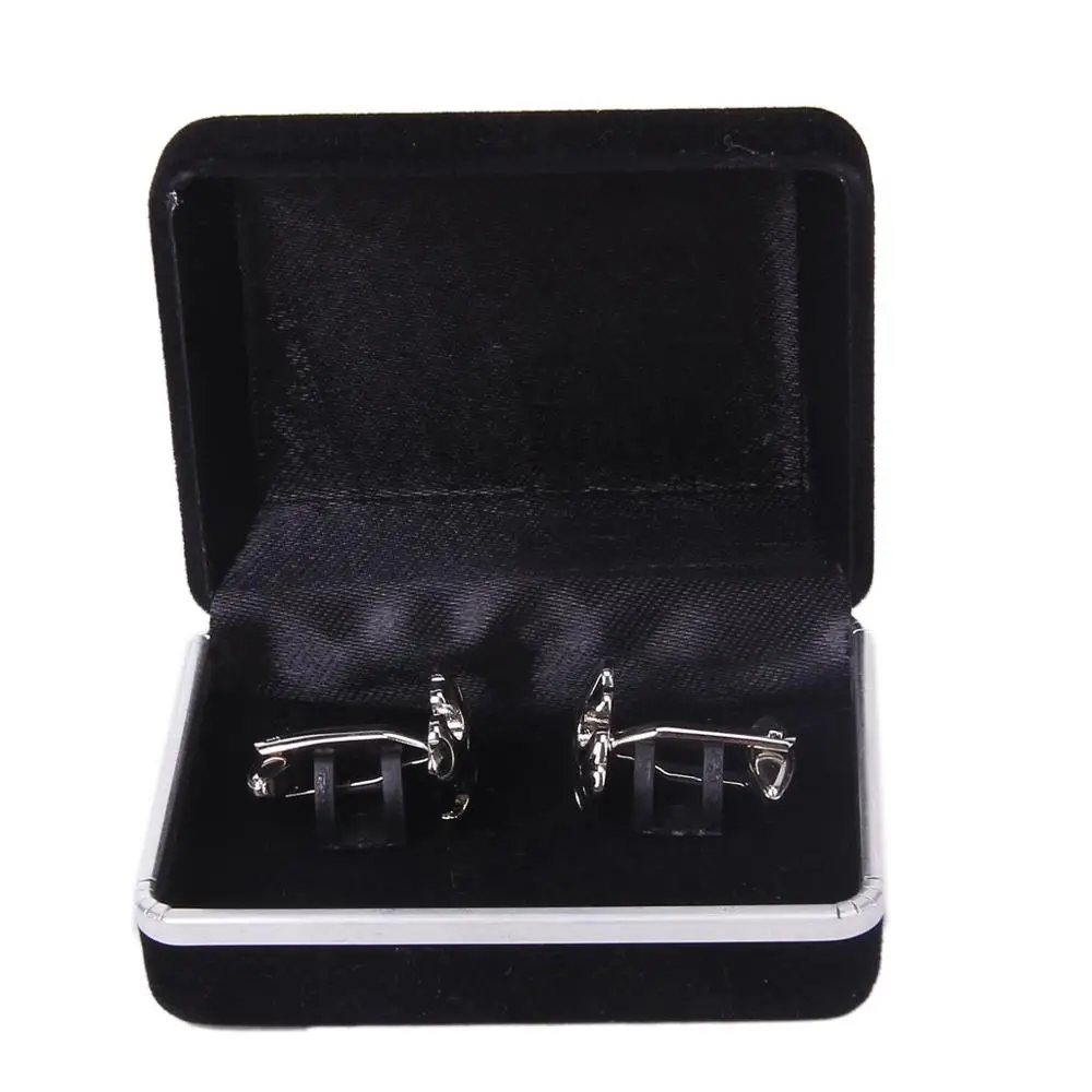 Портативная коробка для хранения запонок бархатная с двумя слотами колец серег