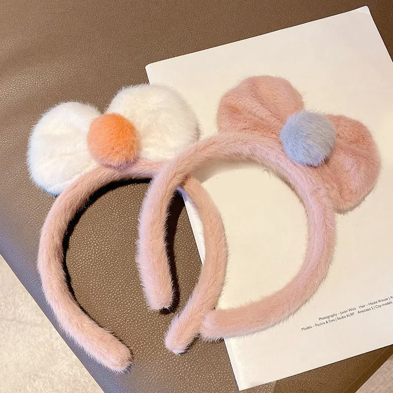 

Мягкий теплый головной обруч пушистый обруч для волос с бантиком плюшевые oбoдoк Головные уборы милые аксессуары для волос, "сделай сам" для у...