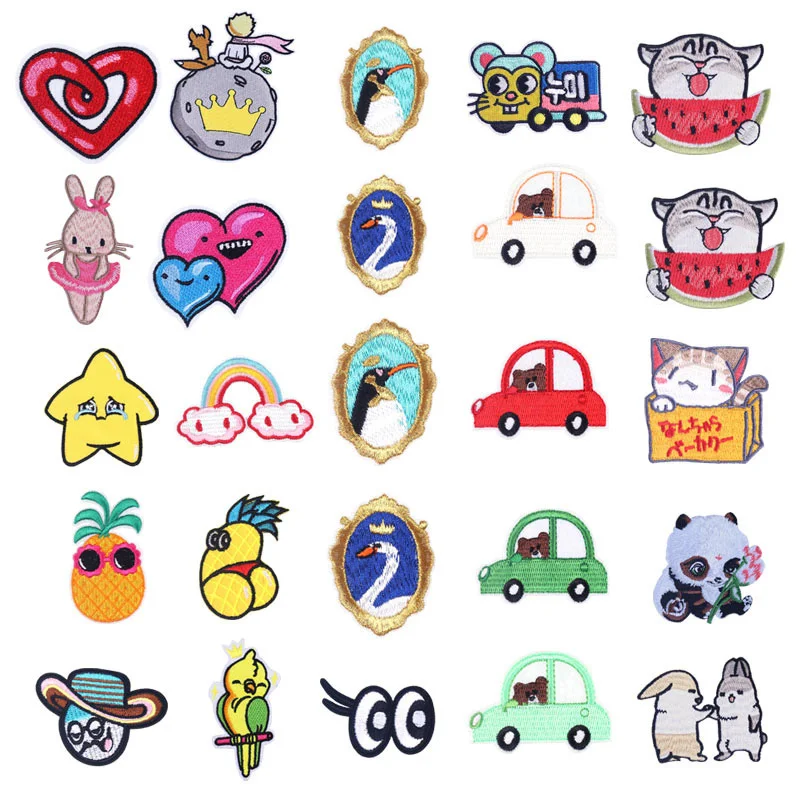 

Cute Animal Patch Applique Cartoon Car Embroidery Patch Iron On Patches For Clothing Sew On Fabric Badge DIY Apparel Accessory