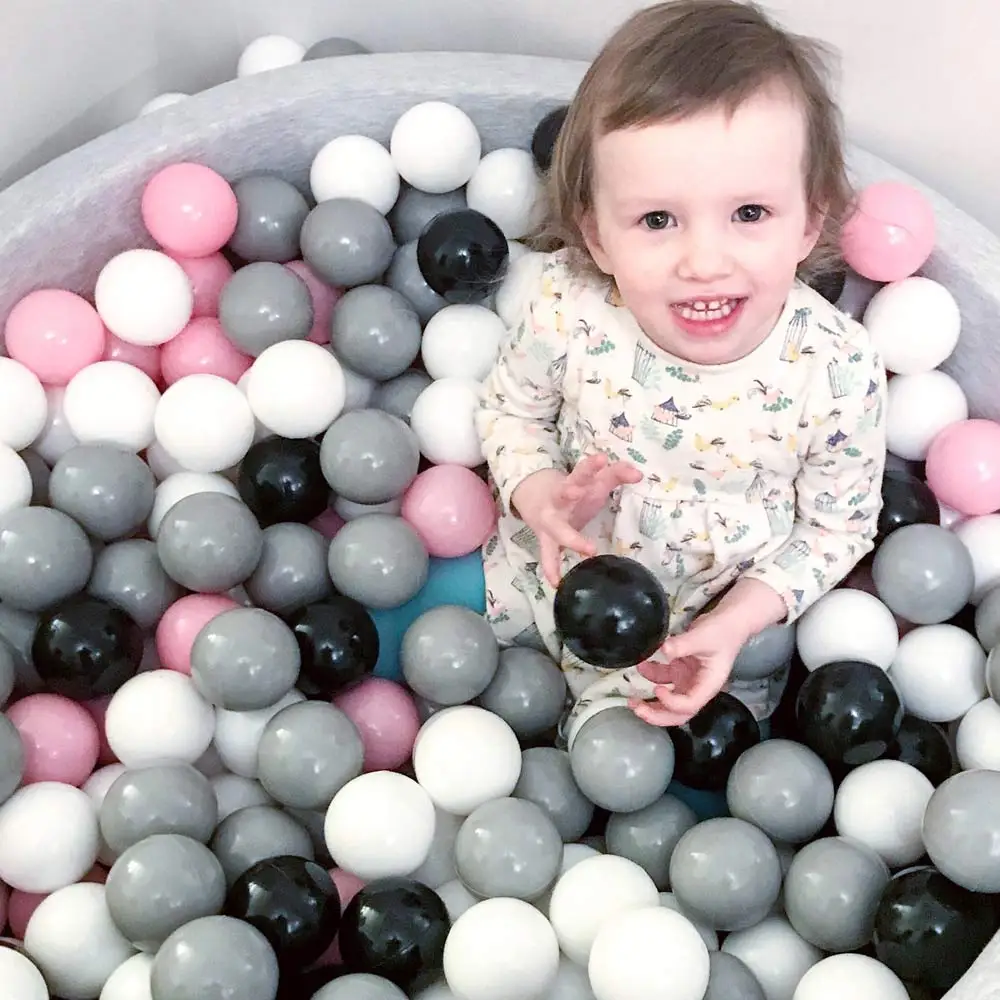 100 шт/партия шары для сухого бассейна розовые белые мягкие пластмассовые волны