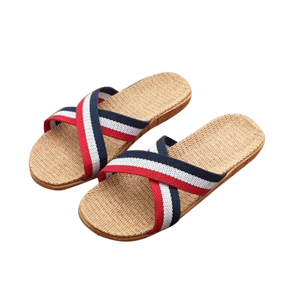 Женские летние тапочки Нескользящие льняные для дома и улицы|Тапочки| |