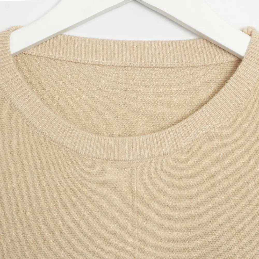 Женский вязаный свитер с рукавами-фонариками Wixra повседневный джемпер круглым