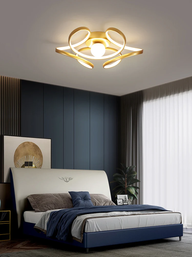 

Northern Europe Modern Living Room Bedroom Dining Room LED Ceiling Lamp Lighting Black Gold Stylish