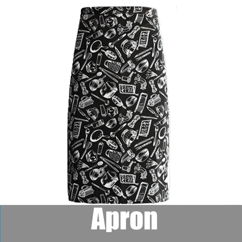 Apron 6 Униформа шеф-повара, куртка для еды, с длинными рукавами, кухонная рубашка для мужчин и женщин, рабочая одежда, Кондитерская пекарня, ресторанный кулинарный комбинезон - Цвет: Apron 6