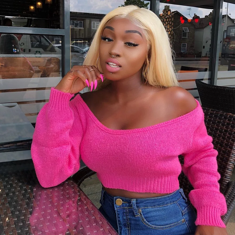 

FUFUCAILLM 2021 осенние свитера с длинным рукавом, однотонные сексуальные укороченные топы, модные вязаные свитера с воротником-лодочкой, женские ...