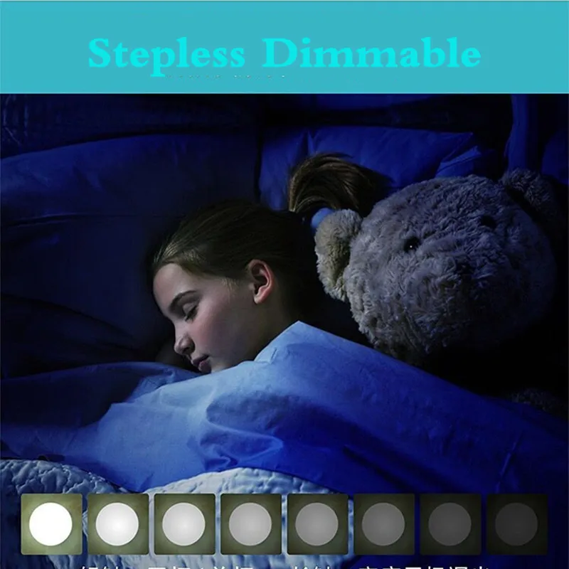 

Stepless Dimmable Touch Switch LED Night Light Built In USB Rechargeable Battery Warm/Cold Light Bedroom Bedside Night Lamp