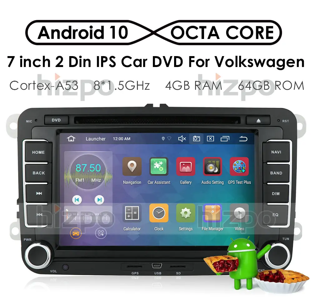 8 ядер 4G + 64G Android 10 автомобильный DVD плеер для Passat B6 VW POLO Golf 5 6 Touran Seat Altea Skoda Leon Toledo PX5