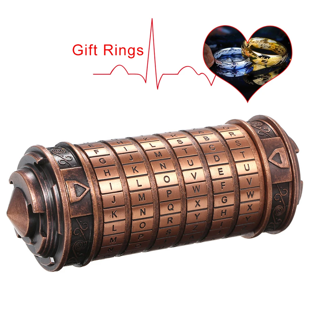 

Metal Cryptex Locks Gift Ideas Da Vinci Code Lock To Marry Lover Escape Chamber Props Educational Toys Get 2 Free Magical Rings