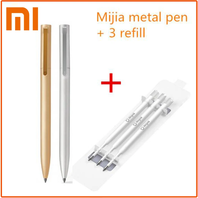 

Original Xiaomi Mijia Metal Sign Pens 0.5mm Swiss Refill Ballpoint Pen Black Japan Ink School stationery Signing Pens
