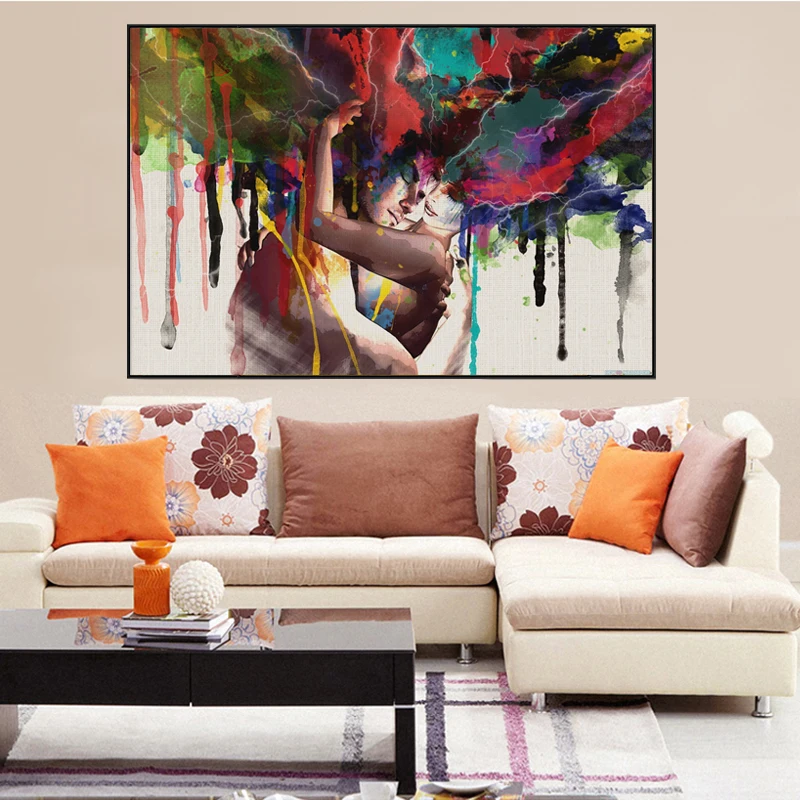 Абстрактная картина для влюбленных обнимающий портрет постеры и принты