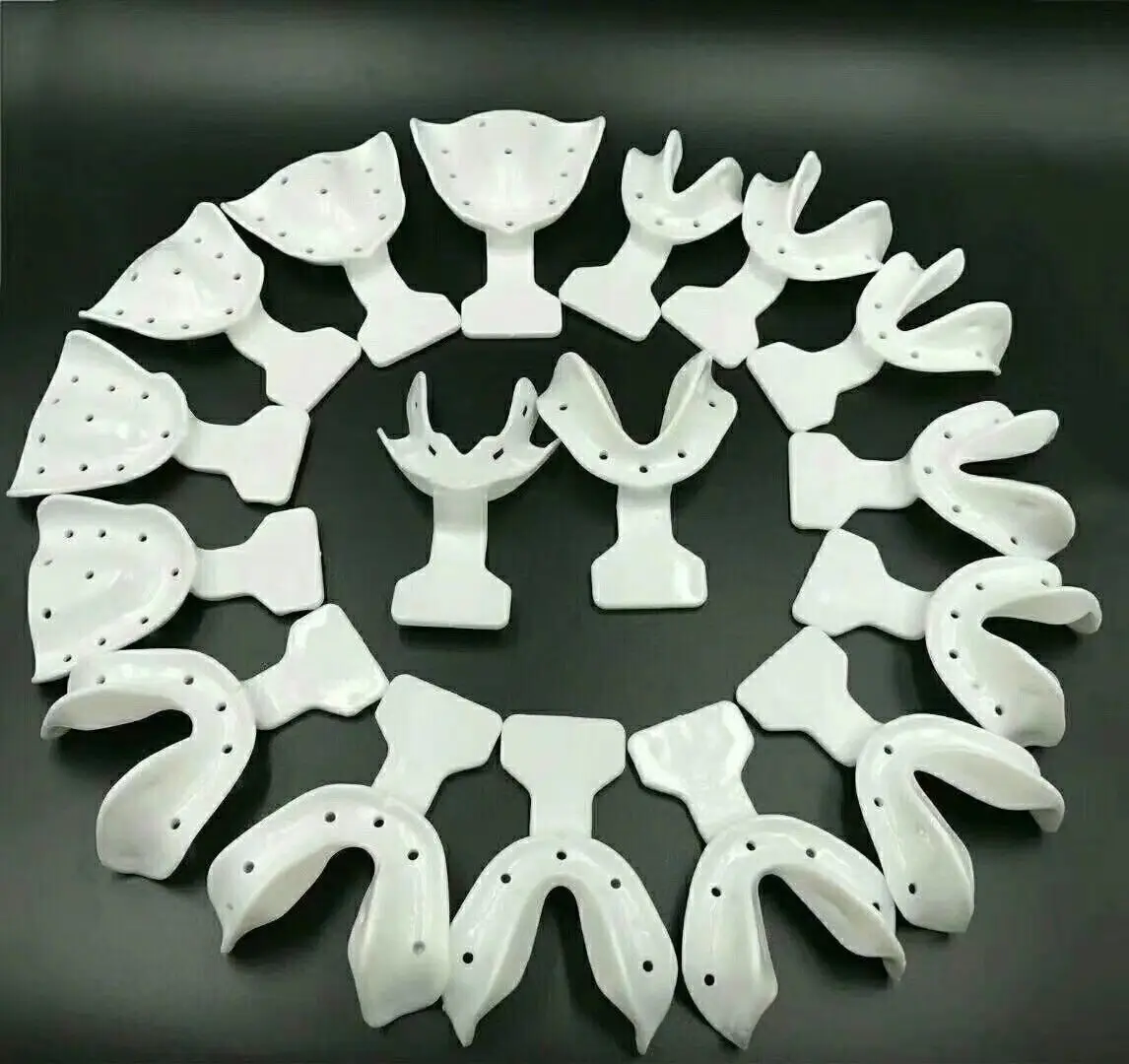17 шт. зубные Edentulous челюсти оттиск лотки старый возраст рамки отрезать назад 1 комплект