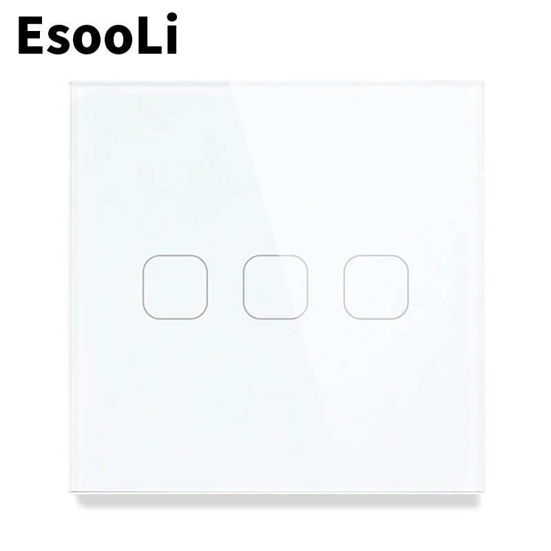 EsooLi черный 3 банды 1 способ ЕС/Великобритания Стандартный Выключатель света