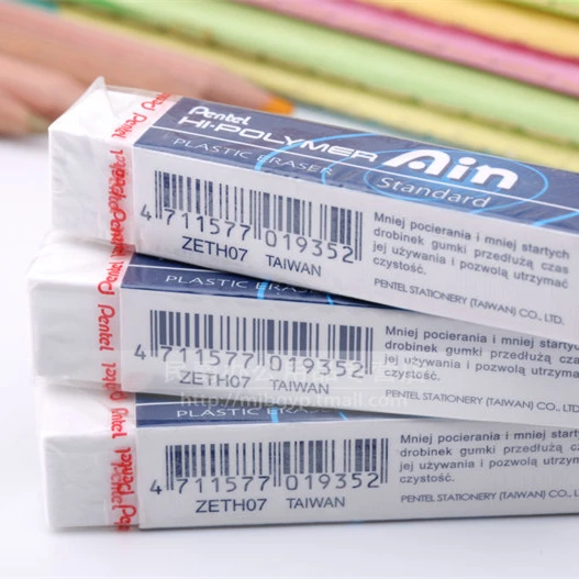Полимерный пластиковый ластик Pentel серии Ain для карандашей меньше истирания и